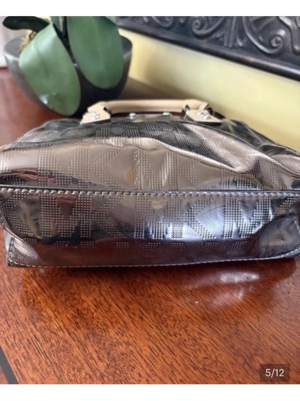 Michael Kors Metallic Silver Mini
Satchel w/Monogram MK Charm - Picture 5 of 10